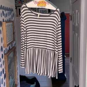 Matilda Jane Black and White Striped Long Sleeve Top